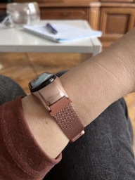 Ремінець Міланська петля для Xiaomi mi band 7 / ремінці на сяомі, ксіомі мі бенд / металевий ремінець до фітнес-браслет Rose Pink RE5