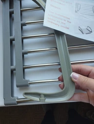 Раздвижная сушилка для белья на балкон Folding Clothes Hanger Двойная складная сушка для одежды обуви на радиатор фото от покупателей 1
