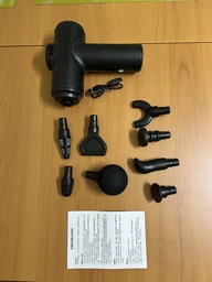 Перкуссионный массажер для тела пистолет для лица бустер 1500mAh вибромассажер для спины рук ног от целлюлита ручной 99 режимов 8 насадок черный (0278-0001) фото от покупателей 2