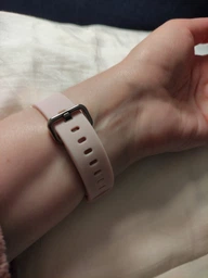 Ремінець силіконовий Mi Jobs Simple Premium Comfort для фітнес браслета Mi Smart Band 9 Active Silver з металевим корпусом Light Pink (mrk6067) фото від покупців 2