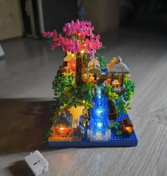 Великий конструктор Китайське Містечко з водоспадом 1445 деталей з LED підсвіткою, Літаючий сад з водоспадом фото від покупців 1