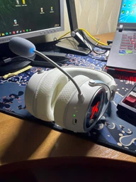 Ігрові бездротові навушники MCHOSE X9 WHITE, 2.4 GHz/Bluetooth/USB-C, 7.1, RGB, знімний мікрофон, 53 мм драйвери