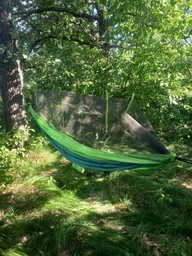 Туристический подвесной гамак с москитной сеткой Hammock &nbsp;270x140 см Зеленый Гамак для отдыха с защитой от насекомых