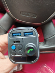 FM модулятор (фм трансмиттер) с Bluetooth 5.3 для автомобиля, FM/AUX быстрая автомобильная зарядка 30Вт / блютуз, PD Type-C + USB адаптер, переходник для громкой связи