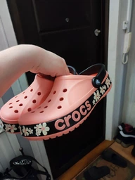 Крокси жіночі сабо Crocs Bayaband Melon/Floral 37 коралові