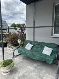 Матрас для качелей водоотталкивающий eGarden LOFT 180x110x8 стеганый темно-зеленый фото от покупателей 1