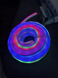 Розумний гнучкий неон USB 2 м. Смарт Neon RGB кольорове керування з телефону + пульт з Bluetooth та синхронізацією музики