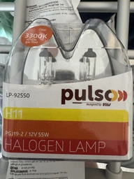 Галогенові автомобільні лампи Pulso Н11 PGJ19-2 3300K 55 Вт 12 В 2 шт Білі (LP-92550)