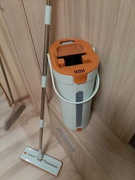 Набор швабра и ведро с отжимом Homettler SM001, 2 мопа в комплекте, мятный