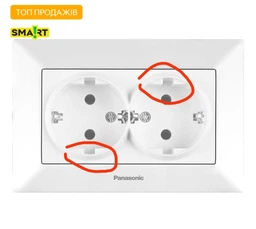 Розетка Panasonic Arkedia Slim двойная с заземлением Черная (WNTC02052BL-UA)