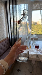 Бутылка Бугельная, стеклянная (прозрачная) 1 л. с бугельной пробкой 8 шт. фото от покупателей 2