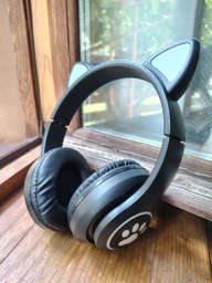 Бездротові навушники з котячими вушками CAT EAR Bluetooth 5.0 + EDR дитячі навушники, ігрові з блютуз гарнітурою і LED підсвічуванням, рожеві VIV-23M фото від покупців 1