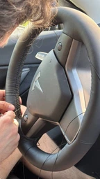 Чохол-Обплетення на кермо з натуральної шкіри Tesla Model 3/ Model Y