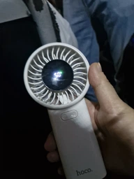 Вентилятор портативний настільний ручний Hoco HX62 з LED-дисплеєм 6000 mAh з вбудованим акумулятором, 5-17 год роботи, 5 швидкостей White фото від покупців 1