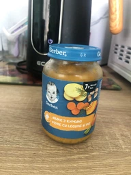 Упаковка пюре овоче-м'ясного Gerber Стерилізоване зі шматочками Овочі з куркою для дітей із 7 місяців 190 г х 6 шт (8445292315067)