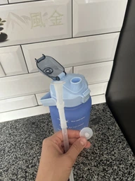 Набір спортивних пляшок для води 3 в 1 із розміткою 300ml/800ml/2000ml (фіолетово-блакитні) фото від покупців 2