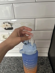 Набір спортивних пляшок для води 3 в 1 із розміткою 300ml/800ml/2000ml (фіолетово-блакитні) фото від покупців 1