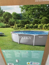 Каркасный бассейн с фильтр-насосом Intex круглый, 305*76см, 4485 л 1250 л/год серый (26702) фото от покупателей 1