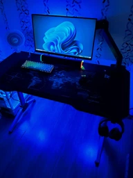 Стол компьютерный 2E Gaming OTOROSHI 120х60x75 см Чёрно-синий (2E-GT-OTO-BKBL)
