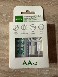Акумулятор RZTK Cell Recharge Type-C 2100 мА·год Li-ion AA 2 шт + зарядний кабель фото від покупців 2