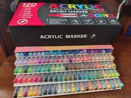 Набор акриловых маркеров 240 шт. Acrylic Brush Marker AW-1956 акриловые маркеры с мягкой кисточкой для творчества и декора фломастеры для рисования фото от покупателей 7