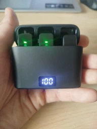 Микрофон петличный беспроводной для смартфона 2 микрофона с зарядным кейсом, разъем Type-C фото от покупателей 2