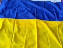 Флаг Украины большой с плотного материала 90х140 см уличный сине-желтый фото от покупателей 2
