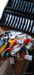 Набор акриловых красок 24 цвета, набор красок для рисования с холстом, 5 кисточек, палитра по 12мл в тюбиках SP698-2H