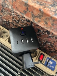 Сетевой Фильтр Тройник 7в1 с быстрой зарядкой 3 розетки/3 USB/1TYPE-C