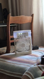 Вентилятор портативний кондиціонер з водяним охолодженням Air Cooler Fan 4в1 Нічник зволожувач з LED підсвічуванням White фото від покупців 1