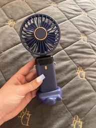 Вентилятор портативний акумуляторний Led Digital Display Fan USB з підставкою для телефону та дисплеєм синій фото від покупців 1