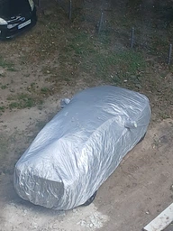 Чехол-тент для автомобиля всесезонный от солнца и снега, размер XL (495×190×150 см), защитная накидка на авто (серый) фото от покупателей 8