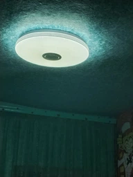 Люстра светодиодная потолочная RGB с Bluetooth колонкой потолочная светодиодная лампа с пультом с RGB подсветкой и динамиком смарт люстра с будильником светомузыкой лампа с колонкой 60W Kayfovo LA - 83 фото от покупателей 1