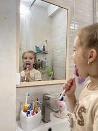 Скребок для язика VMHouse щітка від нальоту очищувач двосторонній для чищення набір 2 шт біло-синій і біло-ліловий (0079-0020)