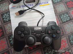 Беспроводной игровой джойстик для ПК Dual Shock с кнопками переключения и вибрацией SHOCK JOYSTICK DJ-706 Черный