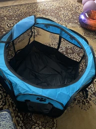 Манеж для цуценят, кішки 73*73*43 см блакитно-чорний Pet Joy фото от покупателей 2
