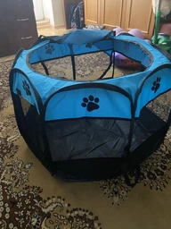 Манеж для цуценят, кішки 73*73*43 см блакитно-чорний Pet Joy фото от покупателей 1