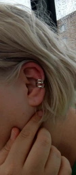 Каф клипс на ухо спираль серьга в виде спирали без прокола 1шт Earcuff серебряный цвет