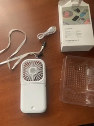 Портативний міні вентилятор halter Folding Fan 3 швидкості складний з шнурком на шию білий