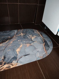 Килимок для ванної кімнати Shower Room 3D Мармур вологовбираючий нековзний килим суперпоглинаючий, діатомітовий 80х50 см сірий фото від покупців 5