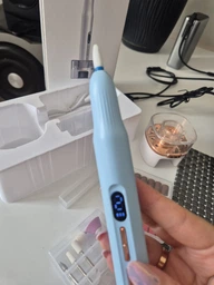 Профессиональный беспроводной фрезер для маникюра и педикюра Nail Machine 8809 машинка для маникюра и педикюра и УФ лампа + подарок 12 насадок, белый фото от покупателей 11