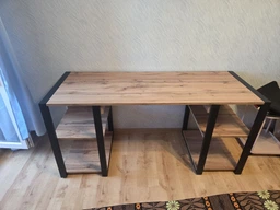 Стіл компютерний 2-х тумбовий MebliRoMax Loft 1600х750х600 мм Індастріал /Чорний (000085365)