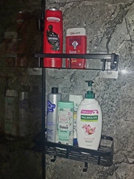 Поличка для ванної настінна душової кабіни кухні тримач на самоклеючій плівці з захистом від корозії 30х13х5.5см 2 шт фото від покупців 2