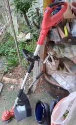 Акумуляторна газонокосарка 48 В з колесами Тример для газону трави з комплектом ножів та диском, 2 акумулятори 14 насадок фото від покупців 1
