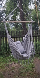 Крісло підвісне бразилійське гойдалка гамак Bonro B-093 сірий 120 кг фото от покупателей 2
