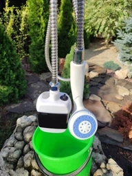 Душ портативный с насосом Portable Outdoor Shower с аккумулятором и USB зарядкой Белый