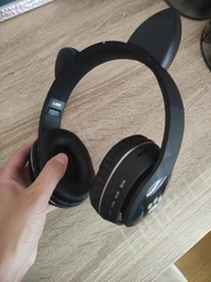 Беспроводные наушники детские ATD CAT EAR L400 с кошачьими ушками LED подсветкой Bluetooth 5.0 microUSB встроенным микрофоном радио Pink фото от покупателей 1