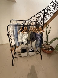 Подвійна стійка для одягу Double floor Hanger Чорна