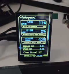 Вторичный экран / дисплей мониторинга состояния ПК для Windows, 3.5 дюйма, черный (75010769)
