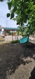 Підвісне крісло гамак для дому та саду з великою круглою подушкою 96 х 120 см до 150 кг без підставки Бірюзове